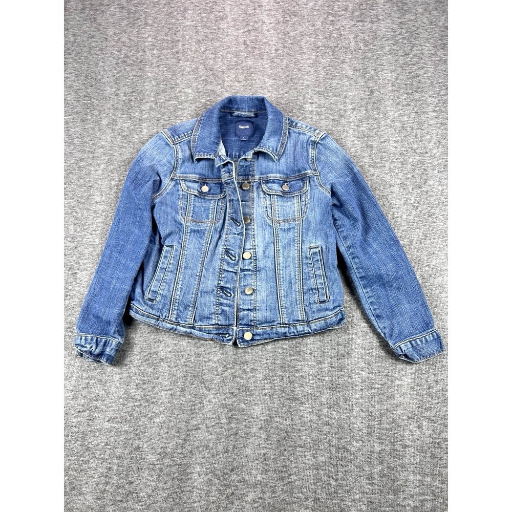 Gap Kids Denim Trucker Jacket Boys L 10-11 Blue Stretch Classic Jean Jacket